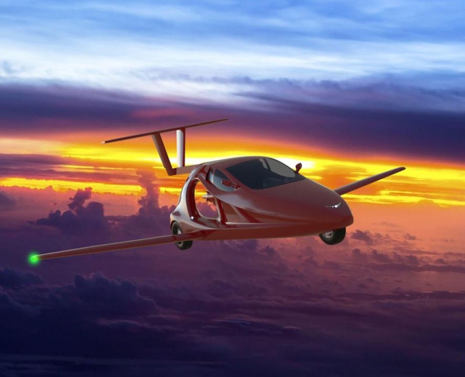 This digital rendering shows what the Switchblade flying car would look like in flight. Photo courtesy Samson Sky