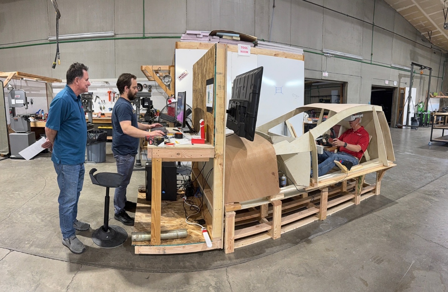 A team working on a flying car