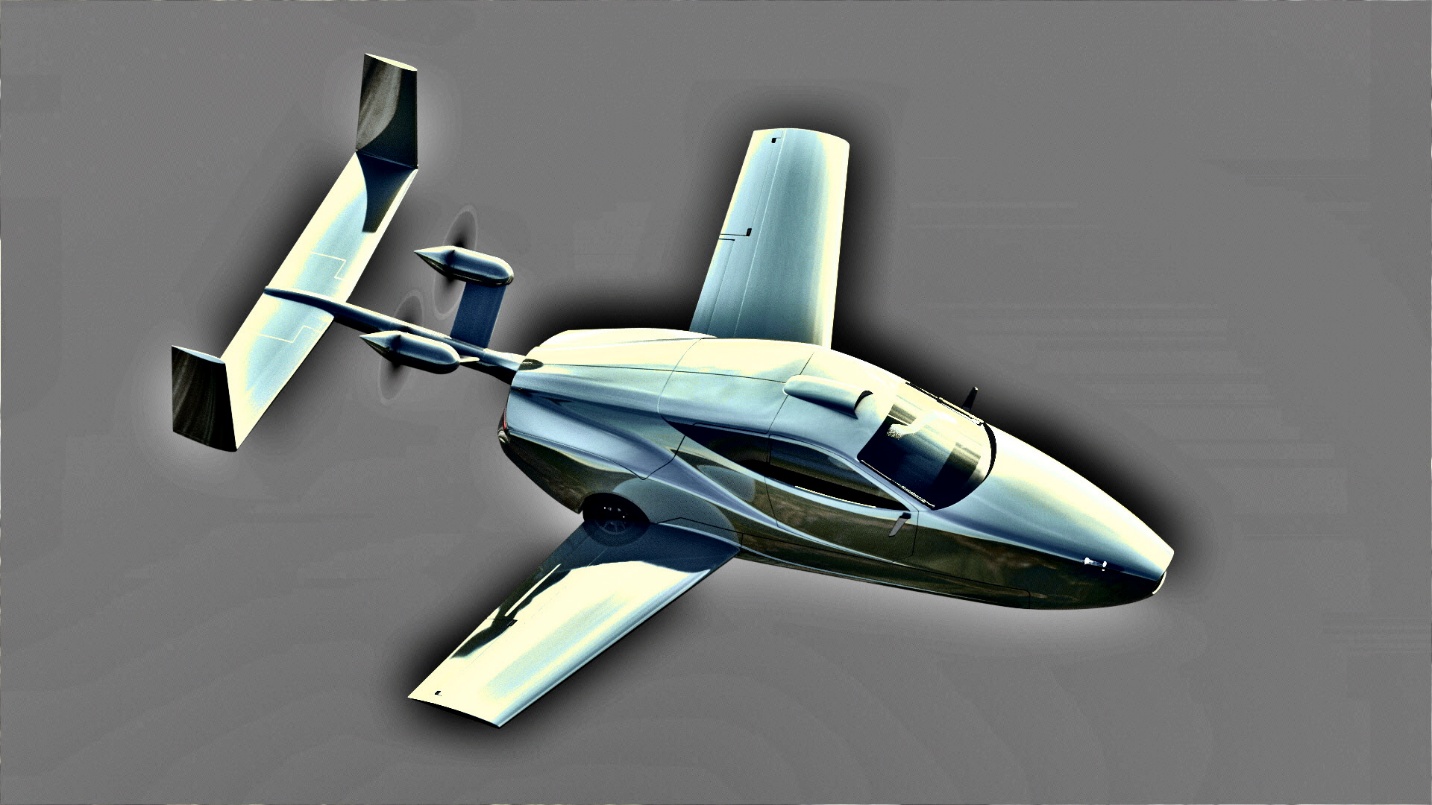 A render of a flying car